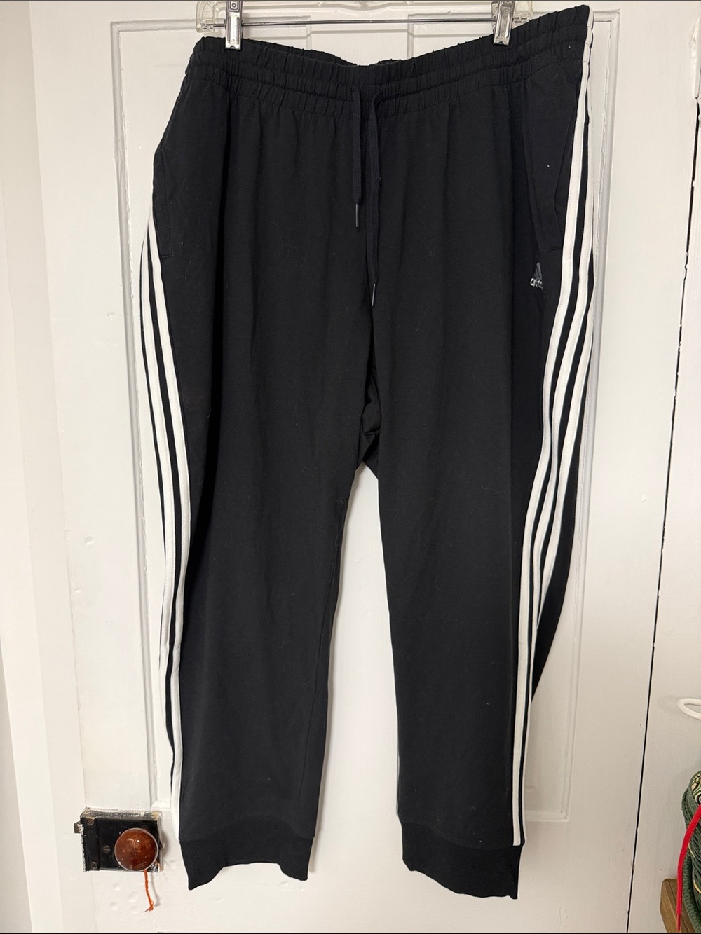 adidas Black Sweatpants with White Triple Stripes—Women’s 3X. New